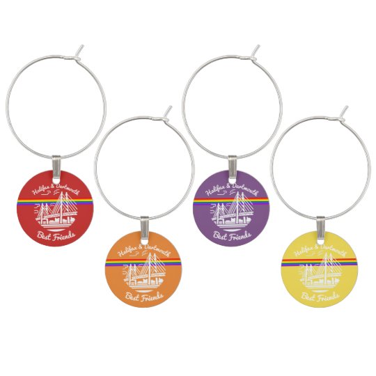 Pride Rainbow Halifax Dartmouth friends wine charm