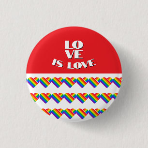 Pride Rainbow Heart 3 Cm Round Badge