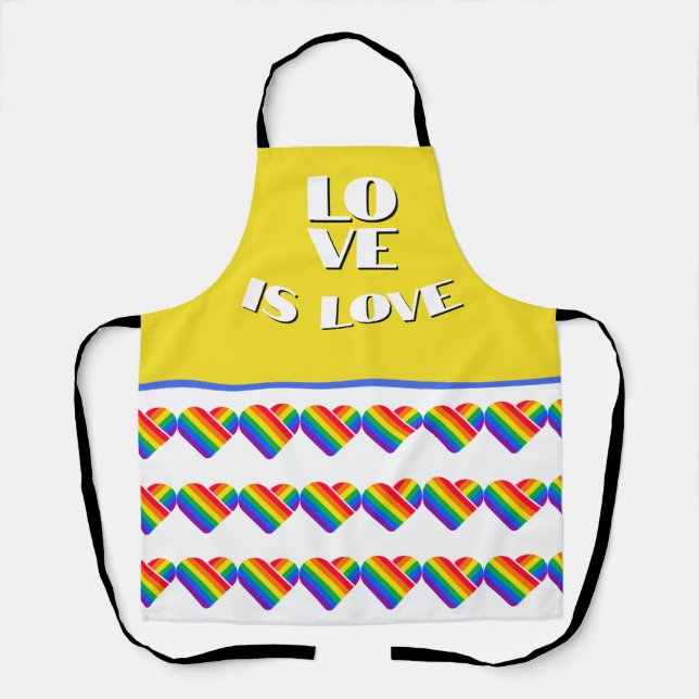 Pride Rainbow Heart  Apron (Front)
