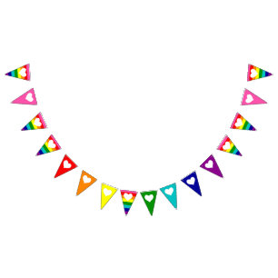 Pride Rainbow Heart Banner Party Decoration