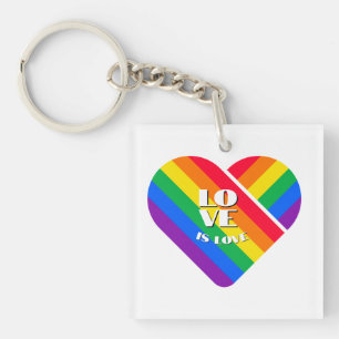 Pride Rainbow Heart Key Ring