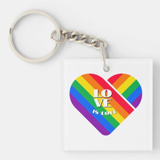 Pride Rainbow Heart   Key Ring (Front)