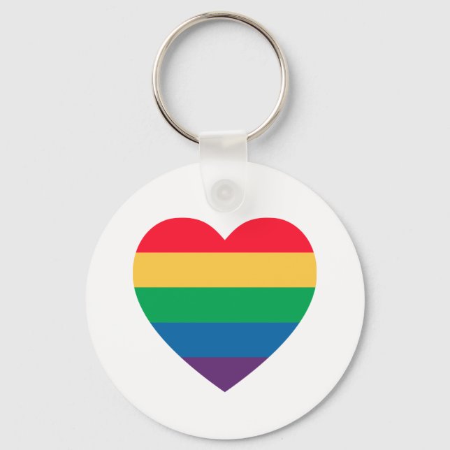 Pride Rainbow Heart Keychain (Front)