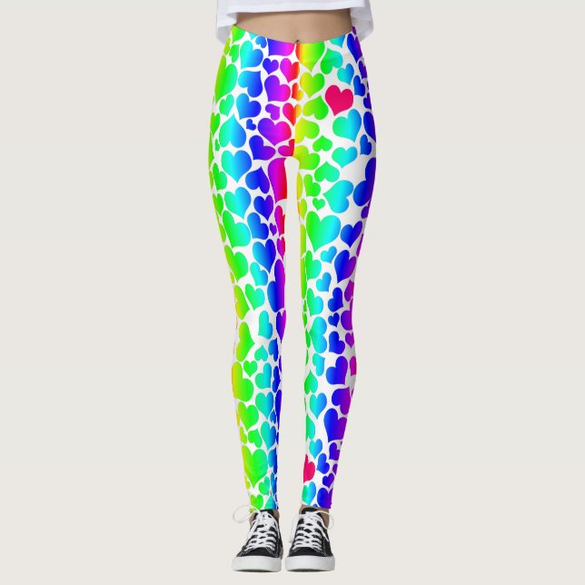 pride rainbow hearts leggings (Front)