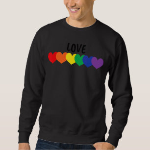 Pride Rainbow Hearts Love Lgbtq+ Parade Sweatshirt