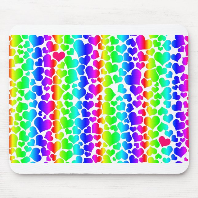 pride rainbow hearts mouse pad (Front)