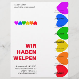 Pride Rainbow Hearts Ripp off Flyer