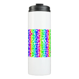 pride rainbow hearts thermal tumbler