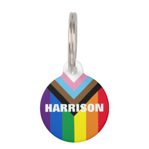 Pride rainbow Inclusive Lgbtq gay flag dog cat Pet Tag