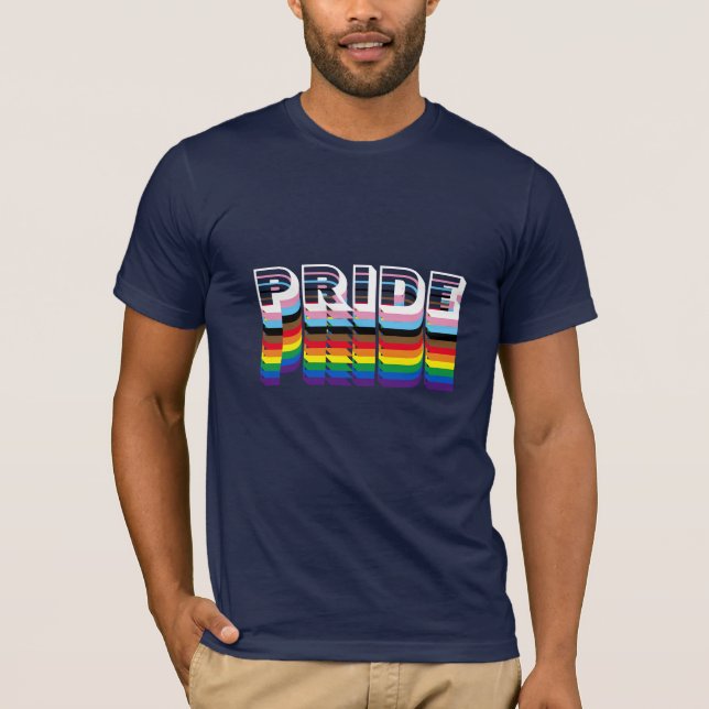 Pride rainbow inclusive lgbtq modern typography T-Shirt (Front)