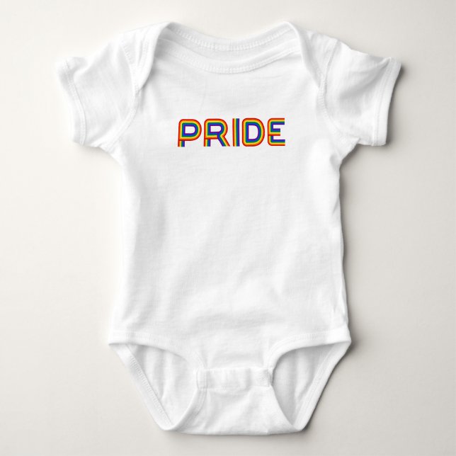 Pride | Rainbow Letters Baby Bodysuit (Front)