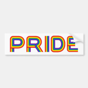 Pride   Rainbow Letters Bumper Sticker