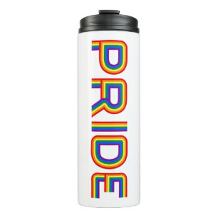 Pride Rainbow Letters Thermal Tumbler