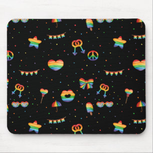 Pride Rainbow LGBT Gay Queer One Love Pattern Mous Mouse Pad