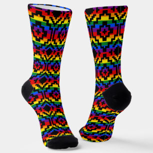 Pride Rainbow LGBTQ Geometric  Socks