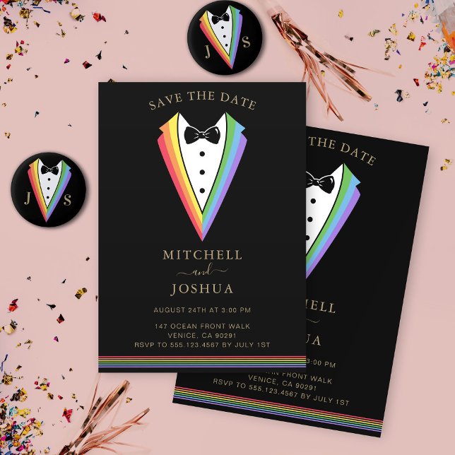 Pride Rainbow LGBTQ Heart Wedding Invitation (Creator Uploaded)