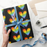 Pride Rainbow LGBTQ Heart Wedding Wrapping Paper<br><div class="desc">Pride Rainbow LGBTQ Heart Wedding</div>