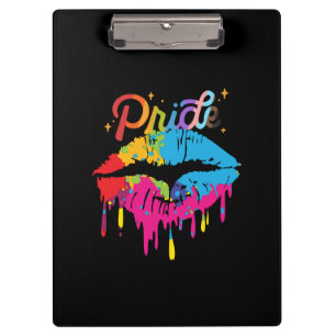 Pride Rainbow Lips   LGBTQ   Dripping Lips Clipboard