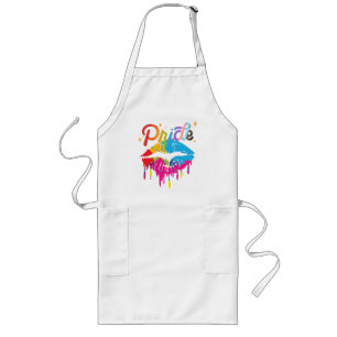 Pride Rainbow Lips LGBTQ Dripping Lips Long Apron