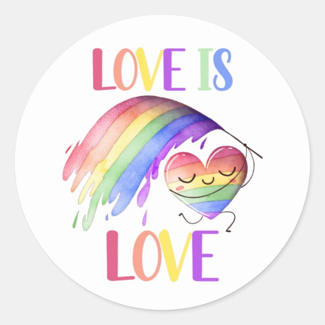 Pride Rainbow Love Sticker (Front)