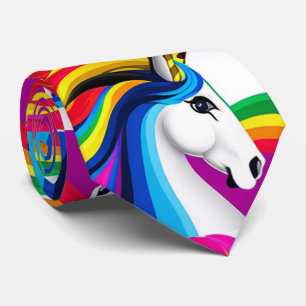 Pride Rainbow Multi-colour Unicorn  Pattern Tie