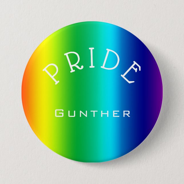PRIDE Rainbow Multicolor Personalised Badge (Front)