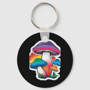 Pride Rainbow Mushroom Sticker Cute Kawaii Nature  Key Ring