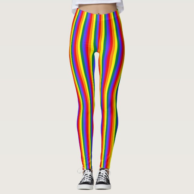 Pride rainbow print cool Leggings (Front)