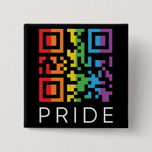 Pride Rainbow QR Code LGBTQIA+ 15 Cm Square Badge