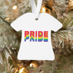 Pride rainbow retro colours gay lgbtq Christmas Ornament