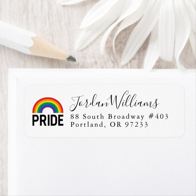 Pride Rainbow Return Address Label (Insitu)