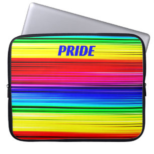 PRIDE Rainbow Stipes Colourful Trendy Chic Laptop Sleeve