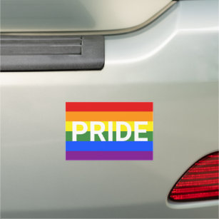 PRIDE Rainbow Stripes LGBT Flag Car Magnet