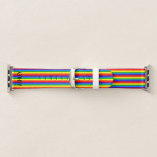 PRIDE Rainbow Stripes Personalised Apple Watch Band