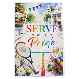 Pride Rainbow Tennis Watercolor Medium Gift Bag