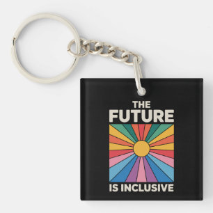 Pride Rainbow The Future is Inclusive LGBTQ  Key Ring