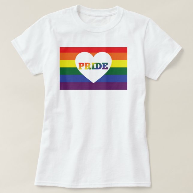 Pride Rainbow with heart T-Shirt (Design Front)