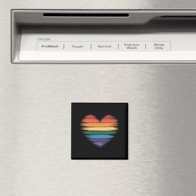 Pride Rainbows Heart Print LGBT Gay Pride  Magnet (In Situ (Dishwasher))
