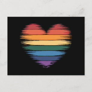 Pride Rainbows Heart Print LGBT Gay Pride  Postcard