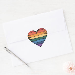Pride Rainbows Heart Print LGBT Gay Pride  Sticker