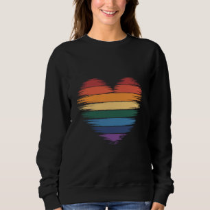 Pride Rainbows Heart Print LGBT Gay Pride Sweatshirt