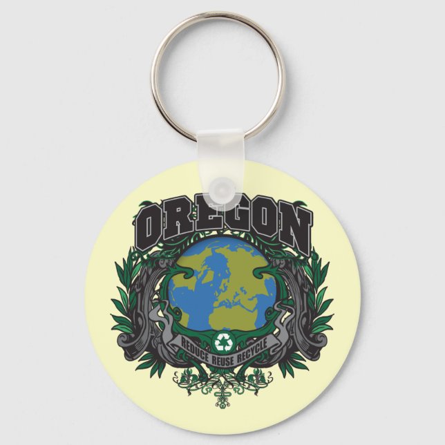Pride Recycle Oregon Key Ring (Front)