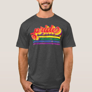 Pride Retro LGBTQ rainbow flag LGBT pride month T- T-Shirt