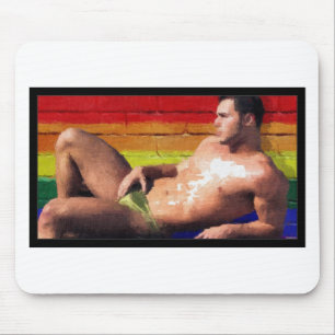 PRIDE Rooftop Hunk - original painting Mouse Pad