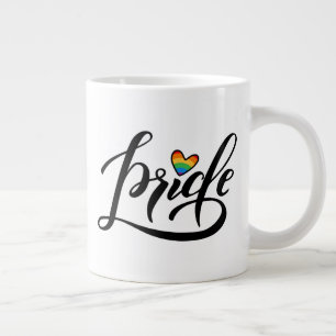 Pride Script Heart Large Coffee Mug