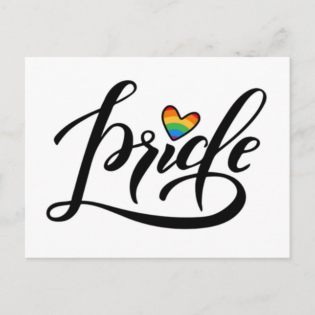 Pride Script Heart Postcard (Front)