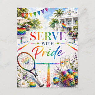 Pride Serve With Pride Rainbow Tennis Postcard