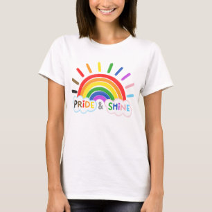 Pride & Shine LGBTQ+ Rainbow Sunrise Happy T-Shirt