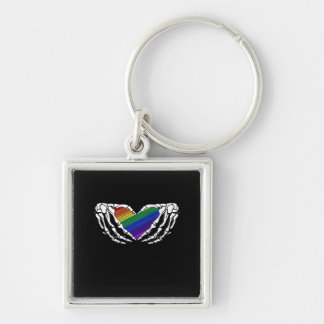 Pride - Skeleton Hands Holding Heart Classic Key Ring