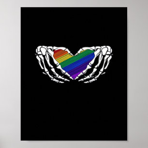 Pride - Skeleton Hands Holding Heart Classic Poster